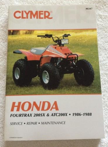 Honda fourtrax 86-88 200sx atc200x clymer service repair maintenance manual m347