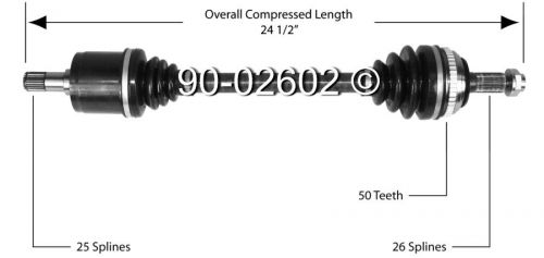 New front right cv drive axle shaft assembly for honda civic and del sol