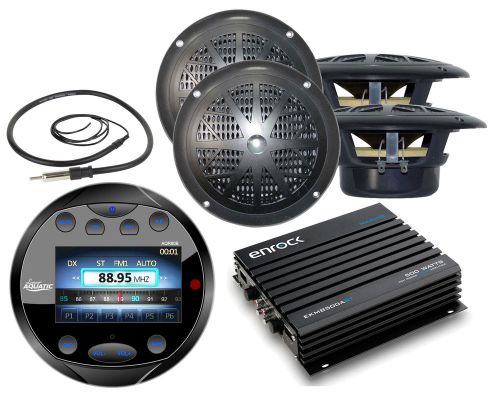 Black 400w bluetooth amplifier, black round bluetooth usb aux radio, 4&#034; speakers