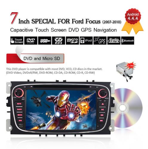 2din android 4.4.4 car dvd gps for ford focus mondeo kuga s-max c-max (black) hd