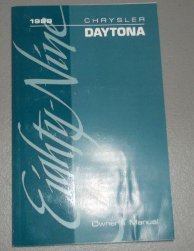 1989 chrysler daytona owners manual original