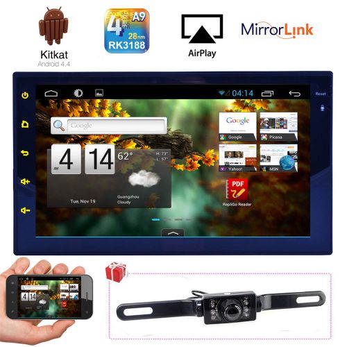 Hd android 4.4.4 kitkat quad-core 7&#034; 2din car dvd player gps radio stereo+camera