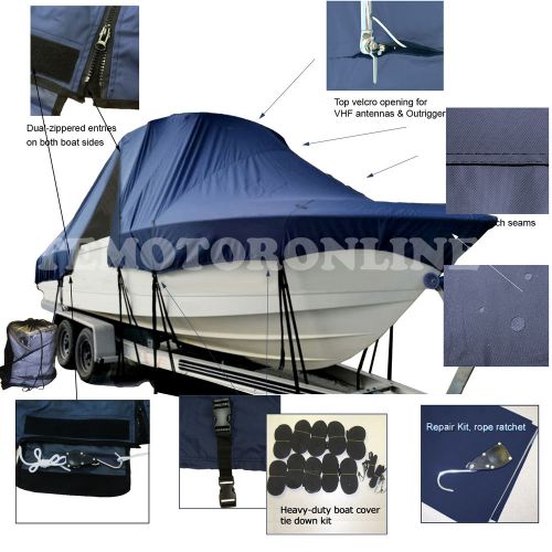 Pro-line 27 walk around cuddy cabin t-top hard-top boat cover navy