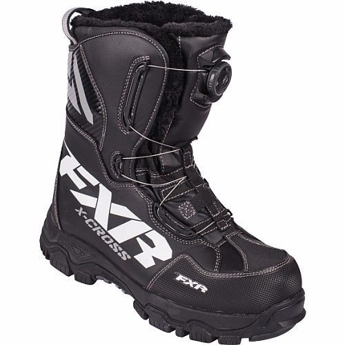 Fxr x-cross boa snowmobile boots water-resistant -40c men&#039;s 9 women&#039;s 11 black