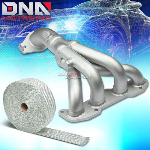 For 02-06 sentra b15 stainless ceramic exhaust pipe header+bolt+white heat wrap