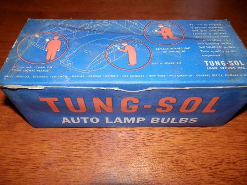 Vtg tung sol box 10 auto light bulbs lamps #2531, 50-32 cp, 6-8 volt new nos