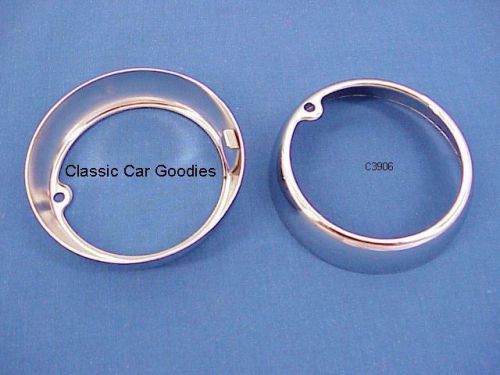 1939 chevy tail light bezels (2) chrome! brand new!