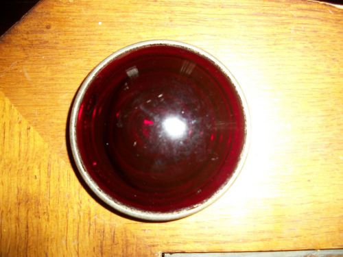 Lqqk! vintage red old glass lens tail light fender marker lamp auto antique