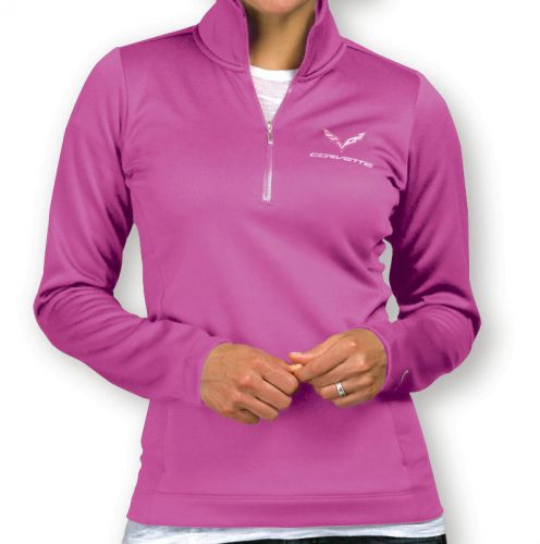 2014 corvette &#034;c7&#034;half zip  pullover - black hot pink @ buds chevrolet st marys