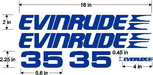 18&#034; custom evinrude - outboard - boat decal sticker - 5 set - l@@k!