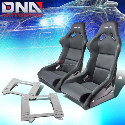 Nrg fiberglass bucket racing seats+full stainless bracket for camaro/trans am