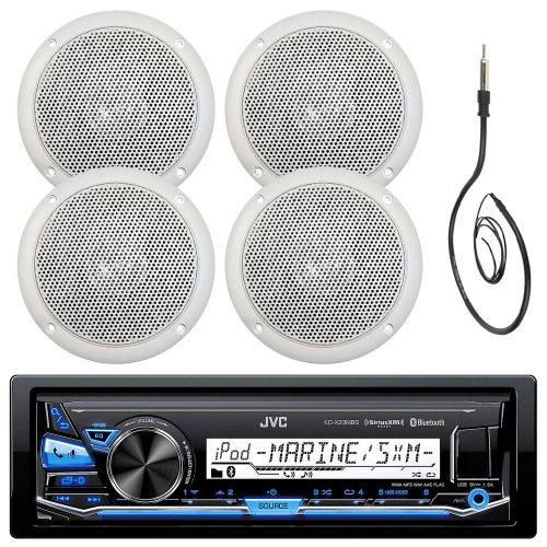 8 marine magnadyne 5&#034; wr45w speakers, jvc bluetooth usb marine receiver, antenna