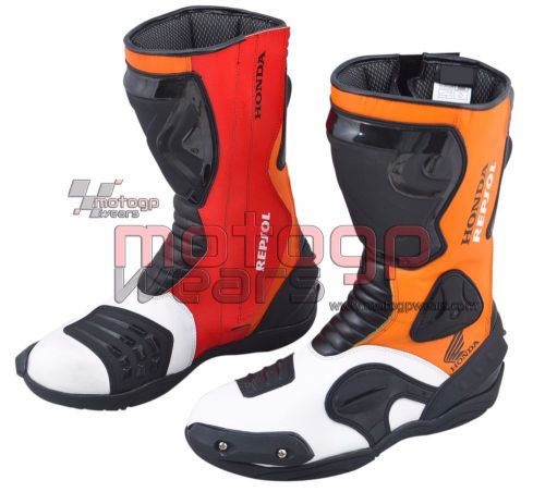 Honda repsol motorbike racing leather boots