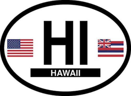 Hawaii oval vinyl sticker decal bumper united states america usa car flag