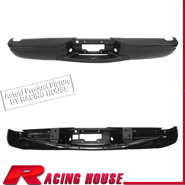 Rear step bumper steel bar 97-04 ford f250 light duty black no sensor styleside