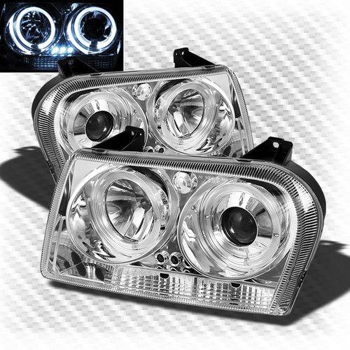 2005-2008 chrylser 300 twin halo led projector headlights head lights pair lamp