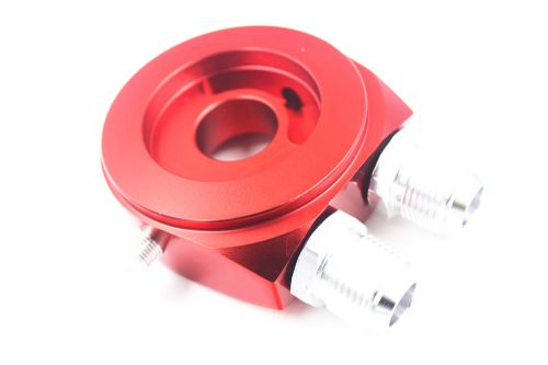 Brand new red aluminum sandwich oil adapter filter cooler plate kit universal