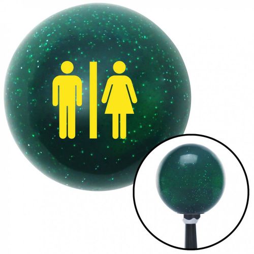 Yellow man &amp; woman green metal flake shift knob  with 16mm x 1.5 insert 1932