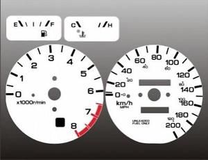 White face gauge kit fits 1993-1997 nissan altima metric kmh kph dash cluster