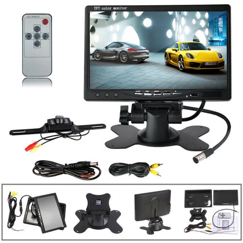 7&#034; tft lcd monitor mirror + car rear view backup reverse camera kit night vision