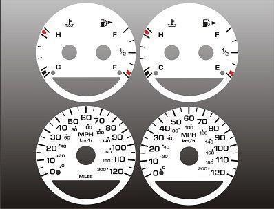 2000-2005 dodge neon instrument cluster white face gauges 00-05