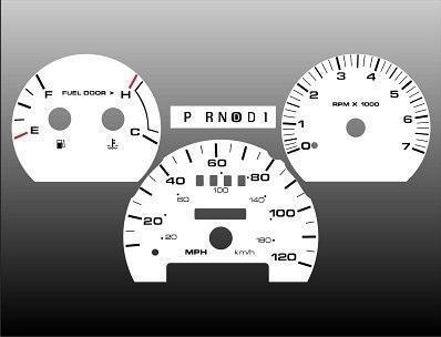 2001-2002 ford taurus instrument cluster white face gauges 01-02