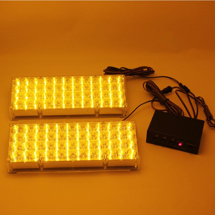 2x 48 led amber car van truck strobe flash lights grill emergency light 12v