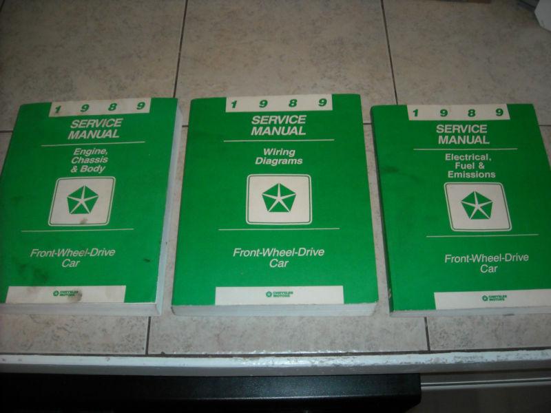 1989 factory service manuals dodge daytona dynasty shadow chrysler lebaron gts  