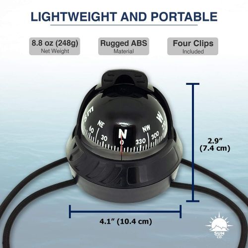 Sun company seaturtl kayak compass - full-size mountable marine compass with ...