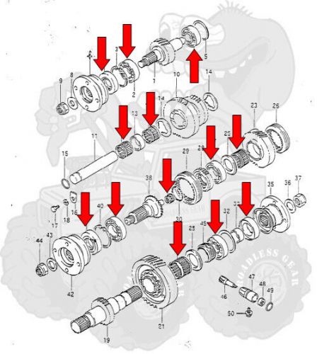 &#034;kitchen sink&#034; suzuki samurai transfer case tcase bearing kit 86-95 {bk236}