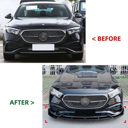 3x front spoiler lip splitter kit for benz w214 e260 e300 amg 2024+ carbon style