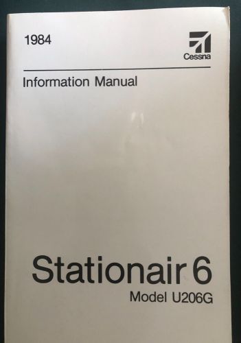 Cessna pilot information manual u206g 1984 stationair 6