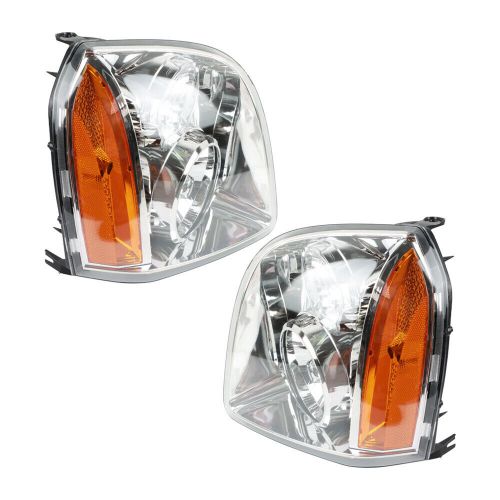 2pcs headlight assembly gm2502318 gm2503318 for 07-14 gmc yukon xl denali 3.6l