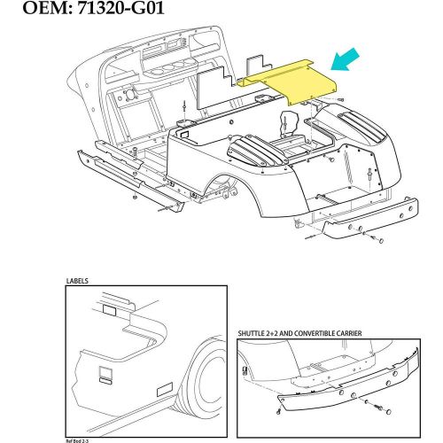 Golf cart rear access panel engine cover for ezgo txt medalist 1994-13 71320-g01