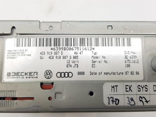 4e0919887d dvd player for audi q7 3.0 tdi quattro 2006 1953084-