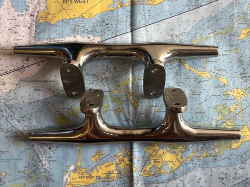 Pair (2) marine boat stainless steel 10 inch boat herreshoff hollow base cleat