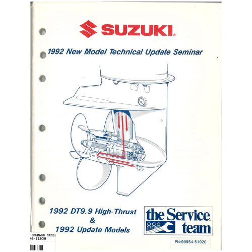 Suzuki outboard marine 1992 technical update manual 99954-51920