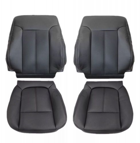 Front perforated leather seat cover charcoal black for 2012 2013 2014 ford f250