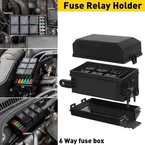 Universal auto waterproof fuse relay box block 6 relay 6 atc/ato fuses