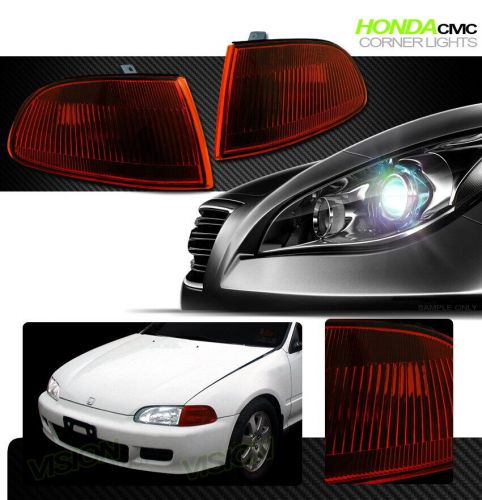 For 92-95 honda civic 2door jdm smoke amber turn signal parking corner lights yd