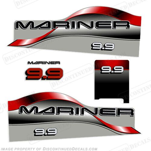 Fits mariner 9.9hp decal kit - red