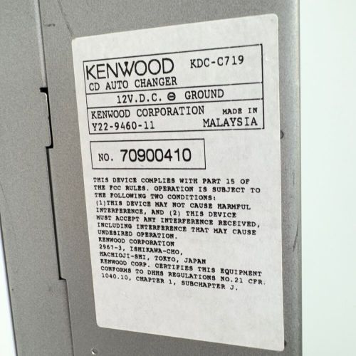 Kenwood kdc-c719 silver 10-disc cd-r cd-rw cd auto changer