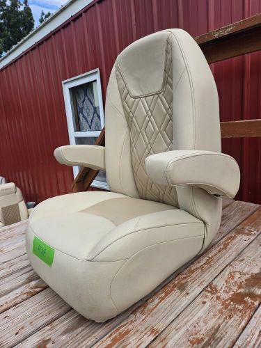 Pontoon helm chair - hc08 - lippert highback boat seat - tan and gold