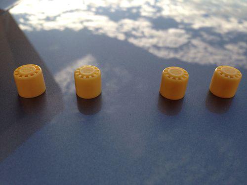 Bmw m3 set of four yellow throttle body tamper caps e30 s14