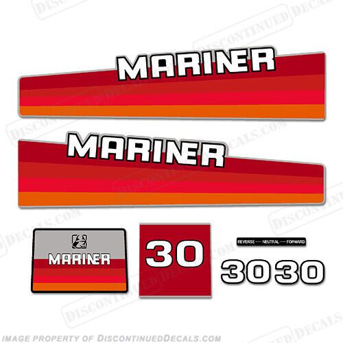 Fits mariner 30hp outboard motor decal kit - 1985 - 1987