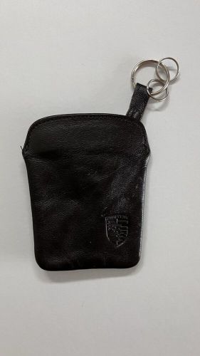 Genuine vintage porsche classic key chain pouch case brown leather