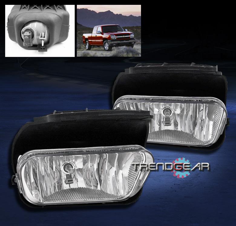 03-06 chevy silverado/02-06 avalanche bumper driving chrome fog light kit w/bulb