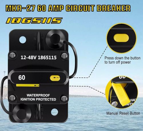 For minn kota mkr-27 60 amp circuit breaker 1865115 waterproof &amp;ignition protect