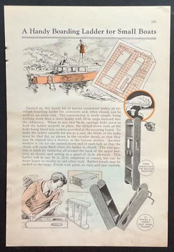 Small boat boarding ladder 1932 howto build plans wooden 5 step folding