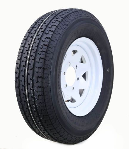 Fc trailer tire assembly st225/75r15 10-ply white spoke rim 6 lug on 5.5&#034;